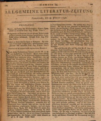 Allgemeine Literatur-Zeitung (Literarisches Zentralblatt für Deutschland) Samstag 30. Januar 1796