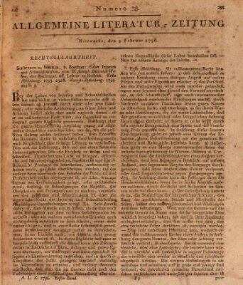 Allgemeine Literatur-Zeitung (Literarisches Zentralblatt für Deutschland) Mittwoch 3. Februar 1796