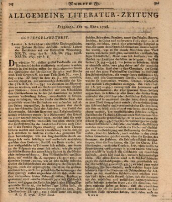 Allgemeine Literatur-Zeitung (Literarisches Zentralblatt für Deutschland) Freitag 18. März 1796