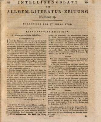 Allgemeine Literatur-Zeitung (Literarisches Zentralblatt für Deutschland) Samstag 5. März 1796