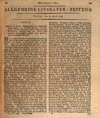 Allgemeine Literatur-Zeitung (Literarisches Zentralblatt für Deutschland) Dienstag 19. April 1796