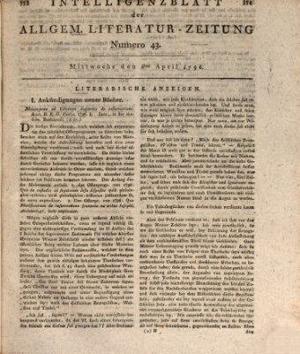 Allgemeine Literatur-Zeitung (Literarisches Zentralblatt für Deutschland) Mittwoch 6. April 1796