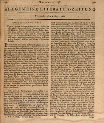 Allgemeine Literatur-Zeitung (Literarisches Zentralblatt für Deutschland) Mittwoch 4. Mai 1796