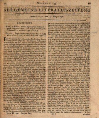 Allgemeine Literatur-Zeitung (Literarisches Zentralblatt für Deutschland) Donnerstag 19. Mai 1796