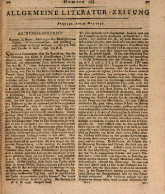 Allgemeine Literatur-Zeitung (Literarisches Zentralblatt für Deutschland) Freitag 20. Mai 1796
