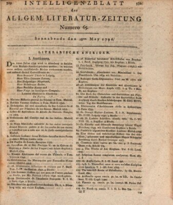 Allgemeine Literatur-Zeitung (Literarisches Zentralblatt für Deutschland) Samstag 28. Mai 1796
