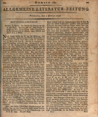 Allgemeine Literatur-Zeitung (Literarisches Zentralblatt für Deutschland) Mittwoch 1. Juni 1796