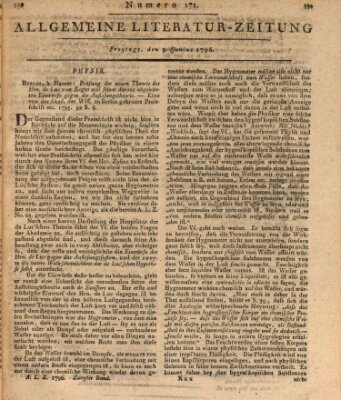 Allgemeine Literatur-Zeitung (Literarisches Zentralblatt für Deutschland) Freitag 3. Juni 1796