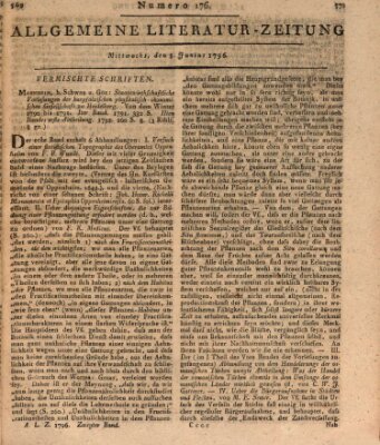 Allgemeine Literatur-Zeitung (Literarisches Zentralblatt für Deutschland) Mittwoch 8. Juni 1796