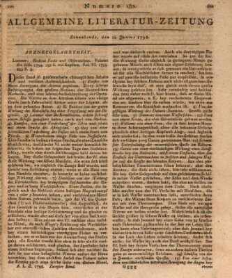 Allgemeine Literatur-Zeitung (Literarisches Zentralblatt für Deutschland) Samstag 11. Juni 1796