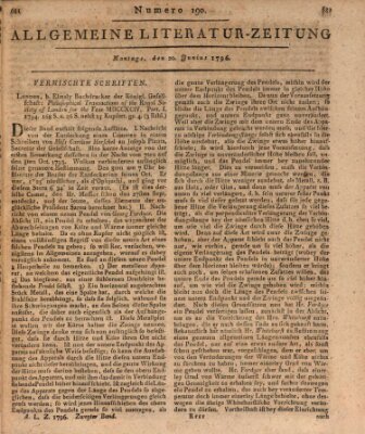 Allgemeine Literatur-Zeitung (Literarisches Zentralblatt für Deutschland) Montag 20. Juni 1796