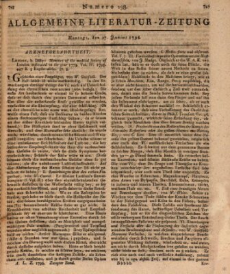 Allgemeine Literatur-Zeitung (Literarisches Zentralblatt für Deutschland) Montag 27. Juni 1796