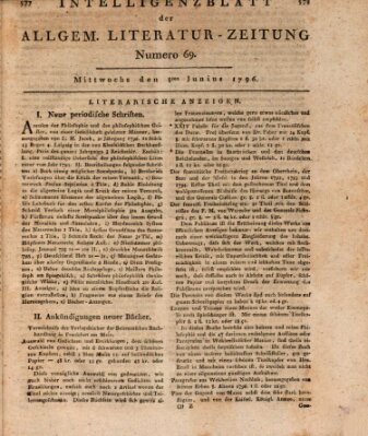 Allgemeine Literatur-Zeitung (Literarisches Zentralblatt für Deutschland) Mittwoch 8. Juni 1796