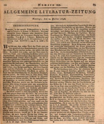 Allgemeine Literatur-Zeitung (Literarisches Zentralblatt für Deutschland) Montag 18. Juli 1796