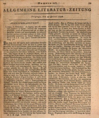 Allgemeine Literatur-Zeitung (Literarisches Zentralblatt für Deutschland) Freitag 22. Juli 1796