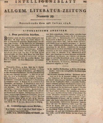 Allgemeine Literatur-Zeitung (Literarisches Zentralblatt für Deutschland) Samstag 23. Juli 1796