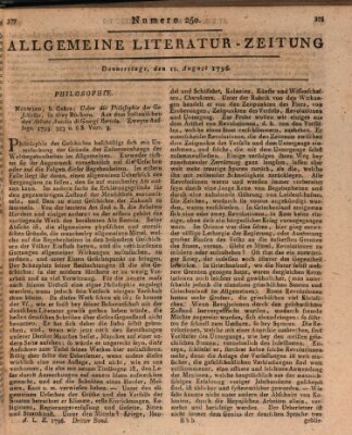 Allgemeine Literatur-Zeitung (Literarisches Zentralblatt für Deutschland) Donnerstag 11. August 1796