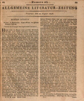 Allgemeine Literatur-Zeitung (Literarisches Zentralblatt für Deutschland) Freitag 26. August 1796