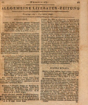 Allgemeine Literatur-Zeitung (Literarisches Zentralblatt für Deutschland) Freitag 2. September 1796