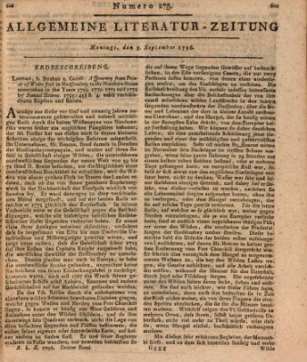 Allgemeine Literatur-Zeitung (Literarisches Zentralblatt für Deutschland) Montag 5. September 1796