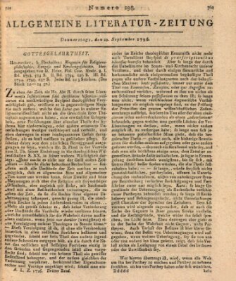 Allgemeine Literatur-Zeitung (Literarisches Zentralblatt für Deutschland) Donnerstag 22. September 1796