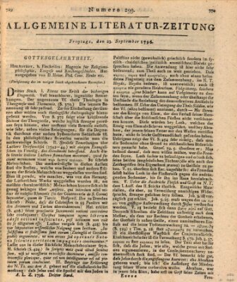 Allgemeine Literatur-Zeitung (Literarisches Zentralblatt für Deutschland) Freitag 23. September 1796