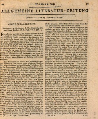 Allgemeine Literatur-Zeitung (Literarisches Zentralblatt für Deutschland) Mittwoch 28. September 1796