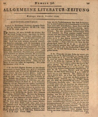 Allgemeine Literatur-Zeitung (Literarisches Zentralblatt für Deutschland) Montag 17. Oktober 1796