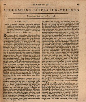 Allgemeine Literatur-Zeitung (Literarisches Zentralblatt für Deutschland) Dienstag 18. Oktober 1796