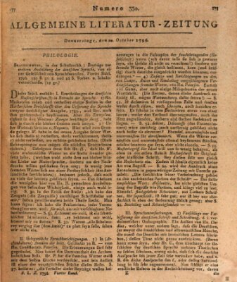 Allgemeine Literatur-Zeitung (Literarisches Zentralblatt für Deutschland) Donnerstag 20. Oktober 1796