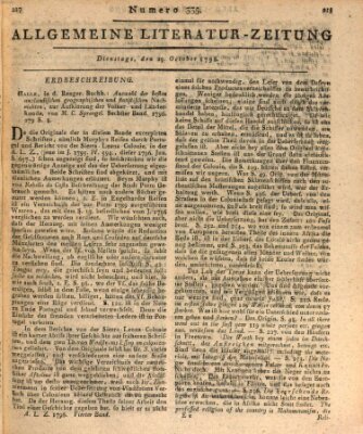 Allgemeine Literatur-Zeitung (Literarisches Zentralblatt für Deutschland) Dienstag 25. Oktober 1796