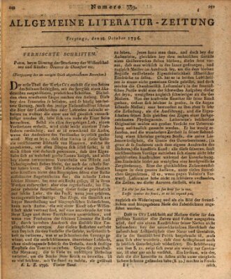 Allgemeine Literatur-Zeitung (Literarisches Zentralblatt für Deutschland) Freitag 28. Oktober 1796