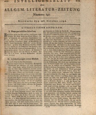 Allgemeine Literatur-Zeitung (Literarisches Zentralblatt für Deutschland) Mittwoch 19. Oktober 1796