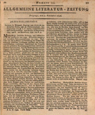 Allgemeine Literatur-Zeitung (Literarisches Zentralblatt für Deutschland) Freitag 11. November 1796