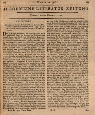 Allgemeine Literatur-Zeitung (Literarisches Zentralblatt für Deutschland) Montag 14. November 1796