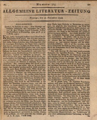 Allgemeine Literatur-Zeitung (Literarisches Zentralblatt für Deutschland) Montag 21. November 1796