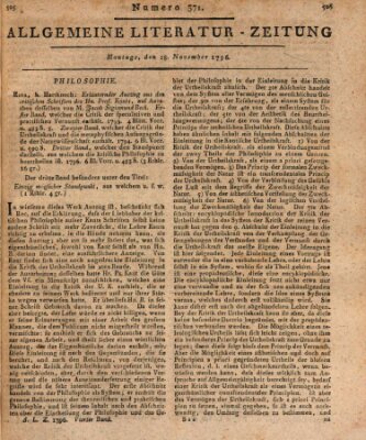 Allgemeine Literatur-Zeitung (Literarisches Zentralblatt für Deutschland) Montag 28. November 1796