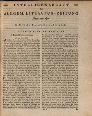 Allgemeine Literatur-Zeitung (Literarisches Zentralblatt für Deutschland) Mittwoch 30. November 1796