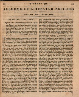 Allgemeine Literatur-Zeitung (Literarisches Zentralblatt für Deutschland) Samstag 3. Dezember 1796