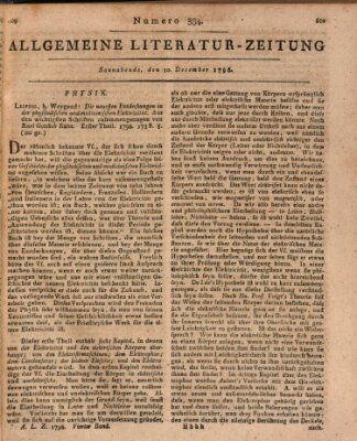 Allgemeine Literatur-Zeitung (Literarisches Zentralblatt für Deutschland) Samstag 10. Dezember 1796