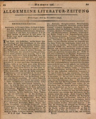 Allgemeine Literatur-Zeitung (Literarisches Zentralblatt für Deutschland) Dienstag 13. Dezember 1796