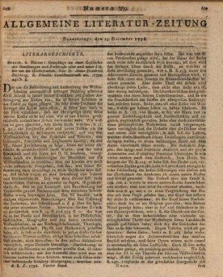 Allgemeine Literatur-Zeitung (Literarisches Zentralblatt für Deutschland) Donnerstag 15. Dezember 1796