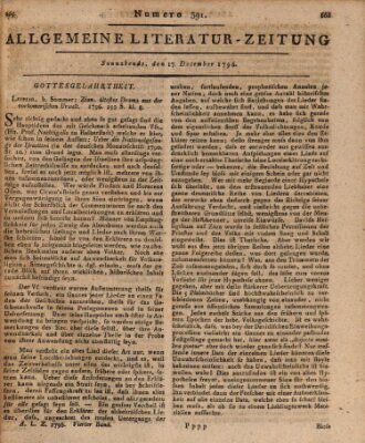 Allgemeine Literatur-Zeitung (Literarisches Zentralblatt für Deutschland) Samstag 17. Dezember 1796