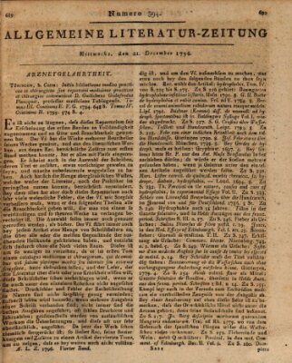 Allgemeine Literatur-Zeitung (Literarisches Zentralblatt für Deutschland) Mittwoch 21. Dezember 1796