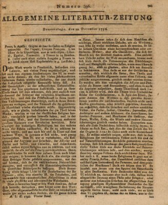 Allgemeine Literatur-Zeitung (Literarisches Zentralblatt für Deutschland) Donnerstag 22. Dezember 1796