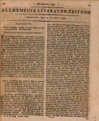 Allgemeine Literatur-Zeitung (Literarisches Zentralblatt für Deutschland) Samstag 24. Dezember 1796