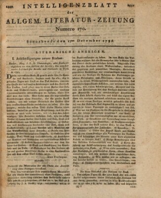 Allgemeine Literatur-Zeitung (Literarisches Zentralblatt für Deutschland) Samstag 17. Dezember 1796