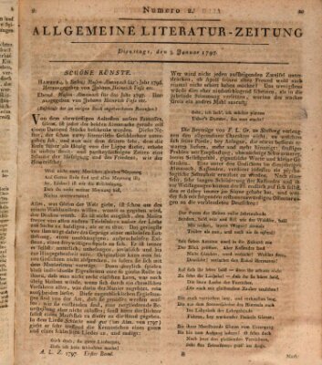 Allgemeine Literatur-Zeitung (Literarisches Zentralblatt für Deutschland) Dienstag 3. Januar 1797