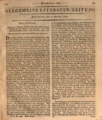 Allgemeine Literatur-Zeitung (Literarisches Zentralblatt für Deutschland) Samstag 21. Januar 1797