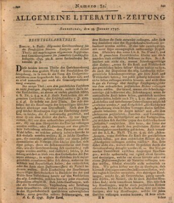 Allgemeine Literatur-Zeitung (Literarisches Zentralblatt für Deutschland) Samstag 28. Januar 1797